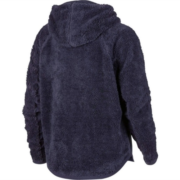 Nike Sherpa Therma Fleece Training Pullover Hoodie Dark Purple Women's M - Picture 4 of 10